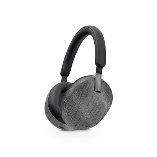 Image of MightySkins Glossy Glitter Skin Compatible with Sony WH-1000XM5 Headphones - Black Wood | Protective, Durable High-Gloss Glitter Finish | Easy to Apply, Remove, and Change Style