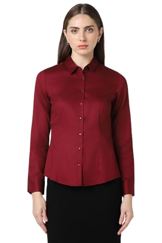 Image of Van Heusen Women's Regular Fit Solid Full Sleeve Cotton Rich Formal Shirt