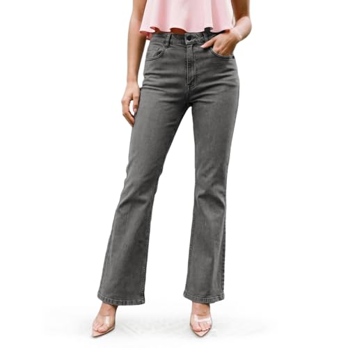 Image of Urbano Fashion Women's Mid Rise Bootcut Washed Jeans Stretchable