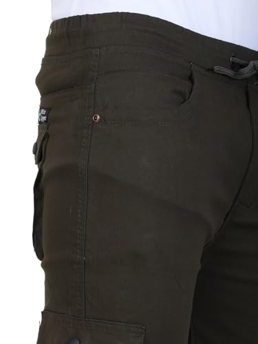 Image of Men's Cargo Pants with Pockets, Cotton Joggers, 6 Pocket Casual Trousers, Track Pants for Office and Parties, Comfortable