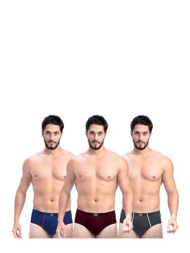 Image of Milton Mens Pure Cotton Solid Briefs with Inner Elastic|Premium Soft Breathable Underwear for Men|Comfort-Fit Waistband for All-Day Wear|Multi-Color, Color Name May Vary as per Availability|Pack of 3