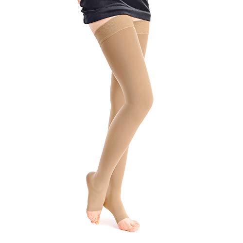 Thigh high compression stockings women men - closed toe 20-30mmhg…