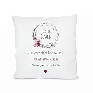 Kissen mit Spruch „Für die besten Großeltern …” I zum Kuscheln und als Deko I liebevolles Geschenk als Dankeschön, zum…