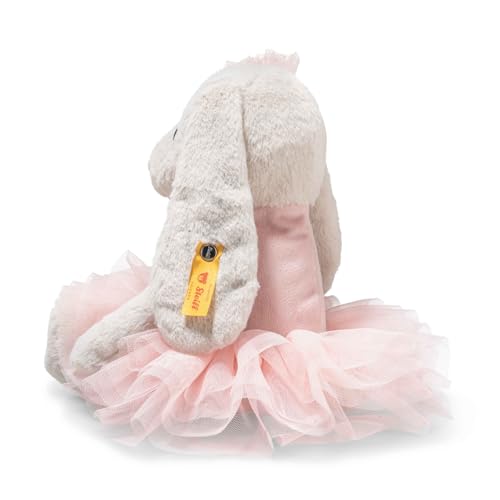 Steiff Hoppie Balletthase 30cm bunt, Plüschtier mit Schlappohren, Flauschiges Stofftier im Ballett-Outfit zum Kuscheln und Spielen, Kuscheltier für Mädchen und Jungen, waschmaschinenfest