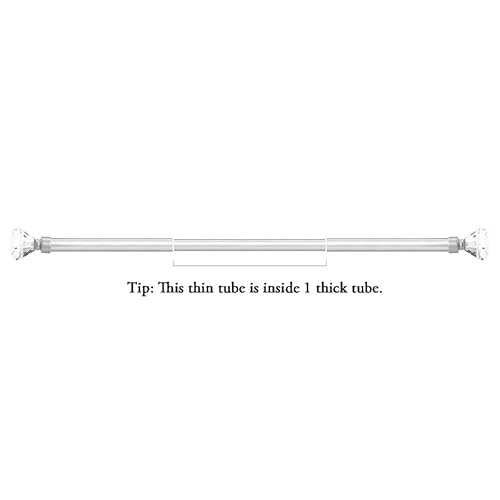 Orger 1 Inch Diameter Decorative Crystal Curtain Rod With Diamond Designed Finials, Single Drapery Rod Adjustabe Length From 22" Extends To 42", Satin Nickel Window Treatment Rod For Home Decor #TOP6