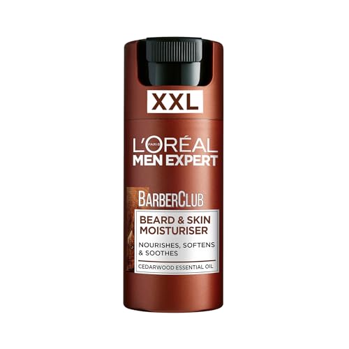 L'Oréal Paris Men Expert Barber Club XL, Beard and Face Moisturiser, Softening, Soothing, Paraben Free, Enriched with Cedarwood Oil, 100ml