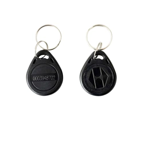 ETEKJOY 100 PCS 125KHz RFID Key Fob Proximity ID Card Token Tag Keypad Card for Door Entry Access Control System for Security Lock Wholesale, Read Only (Black)