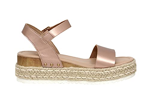 Cushionaire Women's Melissa Espadrille Wedge Sandal, Rose Gold 8 #TOP4