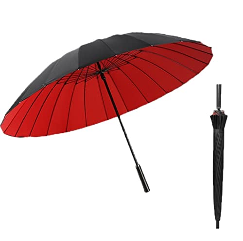 Parapluie de voyage bicolore rose noir résistant au vent 114cm XYNSNDB