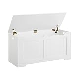 Hzuaneri 39.4" Storage Lift-Top Organizer, Wooden Storage Bench, Storage Trunk with 2 Safety Hinge,