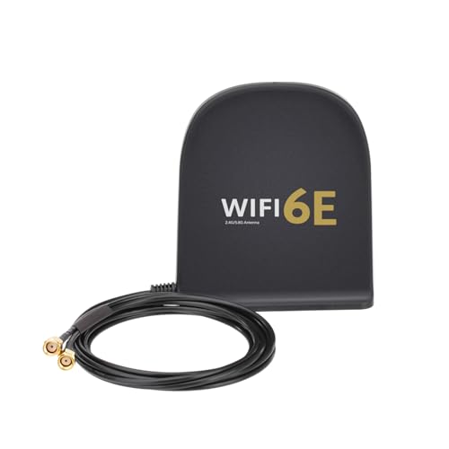 Bingfu Antena WiFi 6E Tri-Band 2,4GHz 5GHz 6GHz MIMO RP-SMA Macho Base Magnética Antena 8dBi com cab