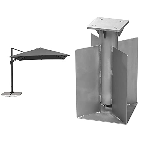 Schneider Schirme Sonnenschirm Rhodos Twist, anthrazit, ca. 300 x 300 cm,...