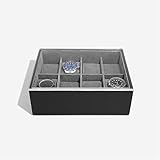 pebble armband  Stackers Pebble Black 8 Piece Watch Box with Acrylic Display Lid