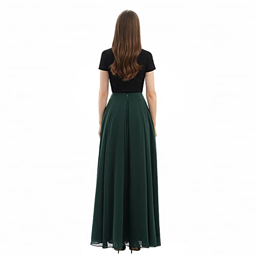 Diydress Women’s Long Chiffon Skirts Maxi Skirt Floor Length High Waist Formal Prom Party Skirts with Pockets3
