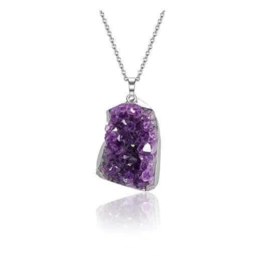 Jovivi Amethyst Crystal Pendant Necklace