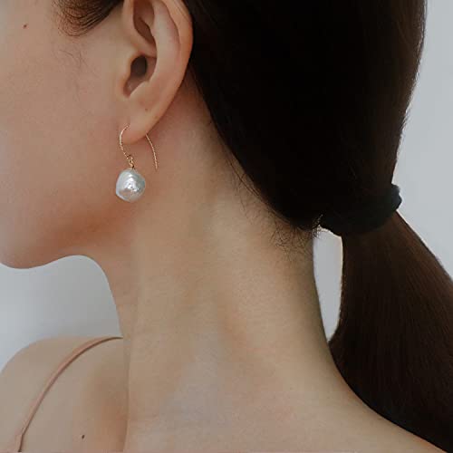 10-11Mm Freshwater Cultured Baroque Pearl Drop Earrings For Women,14K Gold Filled Hooks #TOP2