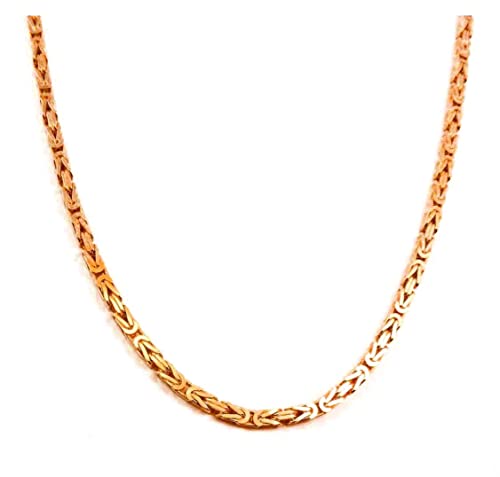 Collier byzantin or rose 4 mm carré, le cadeau précieux idéal