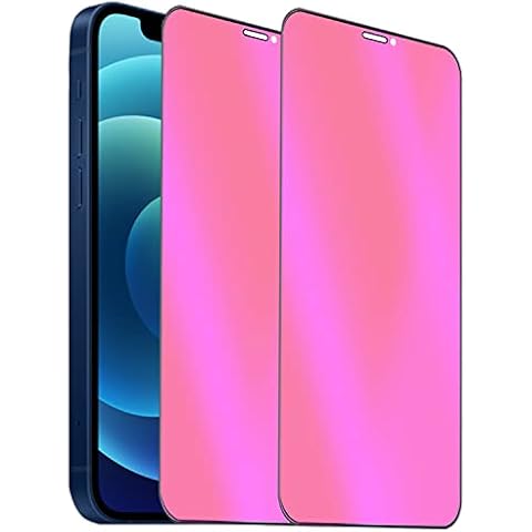 BWEDXEZ 2 Pack Anti-Blue Privacy Tempered Glass Suit for iPhone 12 /iPhone 12 Pro Mirror Anti-Spy Screen Protector Anti-Peeping Film Electroplated Gradient Colorful 9H Hardness Anti-scratch 6.1 inch Cover