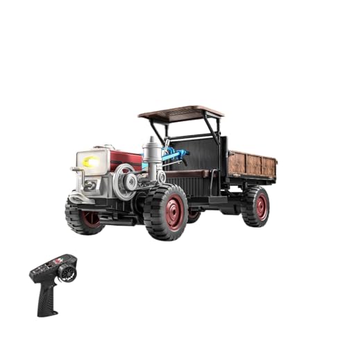 RTRHOBBY 2.4G 4WD Full-Proportional Realistic RC Tractor with LED Lights, Simulated Sounds Exhaust Mist Effects (RTR)