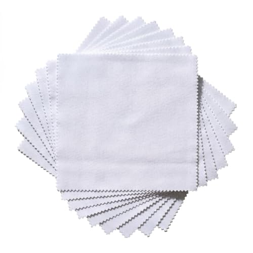 iNee Embroidery Fabric Squares Cotton 10 Squares of 10 x 10-inch White