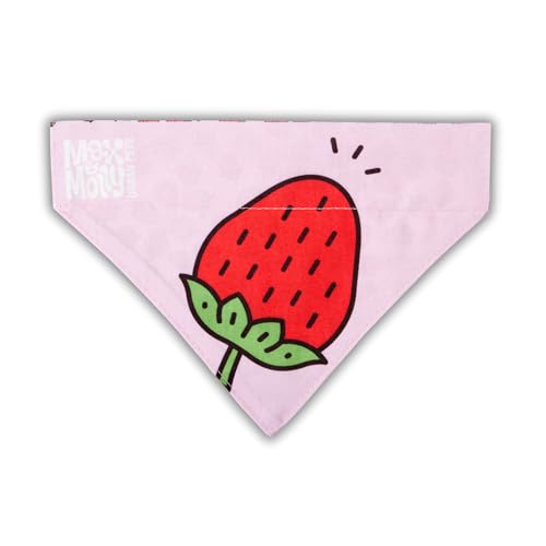 Max & Molly Wendehalstuch aus Stoff für Hunde und Katzen, um Bandana sicher an Ort und Stelle zu halten (rosa Erdbeeren, Mittelgroß)