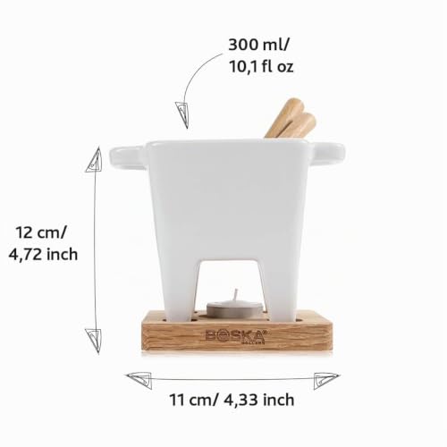 Foto von Boska Tapas Fondue Bianco - Kleines Fondueset - Für Käsefondue und Warme Saucen - Fondueset - Mit teelicht - Für 1 bis 2 personen - 300 ml