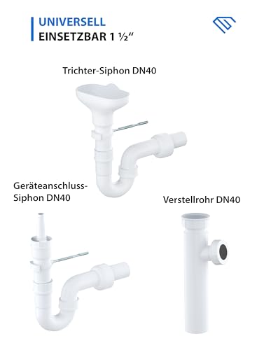 EDELER | 5-teilig | 1 1/2\ (40 mm) Dichtungen für Siphon Küche | Dichtungen Siphon für 40mm handelsübliche Küchenspüle Siphon | Geräteanschlussdichtung | Siphon Dichtungssatz