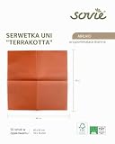 Sovie HORECA Serwetki Airlaid w kolorze TERAKOTOWYM, 40 x 40 cm, składane na 1/4, 50 sztuk, wysokiej jakości jednorazowe serwetki w tkaninopodobnym wyglądzie do gastronomii, hotelarstwa, cateringu i