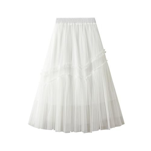 Women's Pleated Tulle Skirt High Waist 3 Layers Tutu Skirt Cute Flowy A-Line Party Skirt2