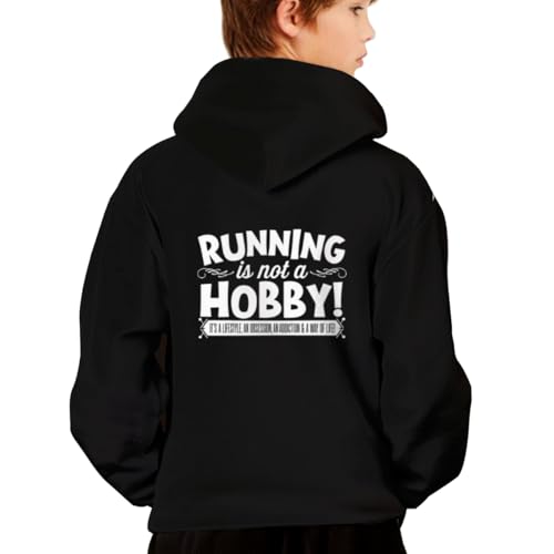 Vintage Running Is Not A Hobby Gym Fitness Hoodies for Teen Girls Boys Lightweight Kangaroo Pocket Sweatshirt2