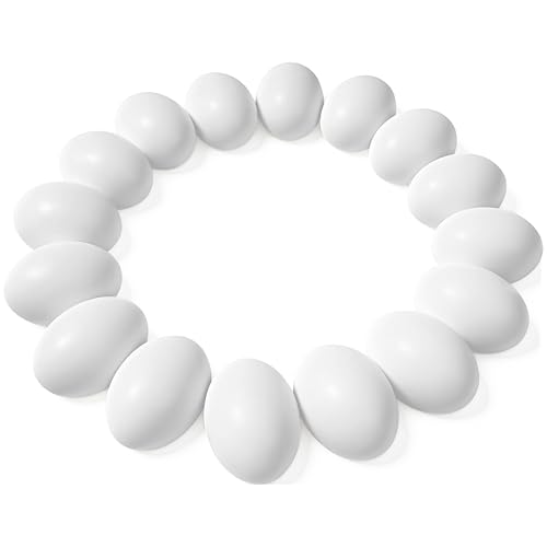 18 Pcs Easter Egg, White Wooden Eggs, Life Size...