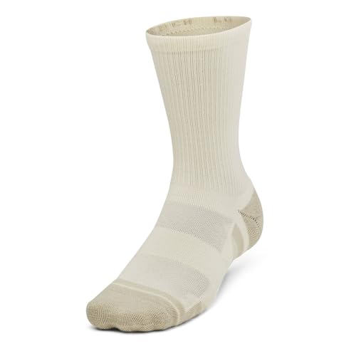 Under Armour Mens Heatgear Crew Socks 3 Pack City Khaki 7.5-12