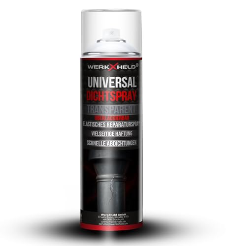WerkXheld Dichtspray 500ml - Allesdichtspray für kleine Risse an Dachrinnen und Mehr Dichtungsmasse & Spray Wasserdicht Klebt & Dichtet Transparent