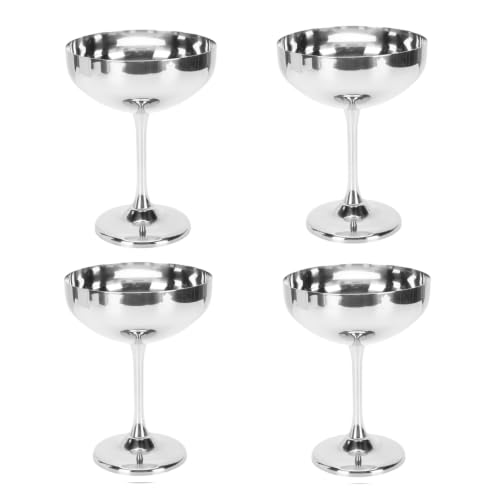 Buachois 4PCS Stainless Steel Ice Cream Cups Footed Dessert Bowls Silver by Buachois - Used condition - Image 8