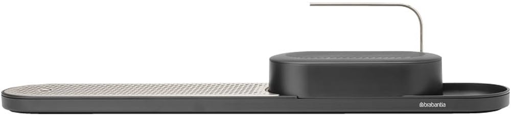 Brabantia SinkStyle Organizer Lavello Cucina e Vassoio di Asciugatura con Vassoio di Sgocciolamento e Piastra Rimovibile in Acciaio Inox, Soluzione Elegante per la Cucina, Mineral Infinite Grey