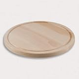  Hofmeister Holzwaren Tabla de Cortar Redonda con Ranura de Jugo de Madera (25 cm)