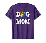 Lesbian Dog Mom Gift Gay Pride Dog Lover Rainbow Puppy Paw T-Shirt for Men Women Kids