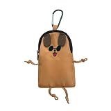 [SMILER] ミニポーチ カラビナ付き PORCH BUDDY BAG 小さめ 可愛い レディース メンズ 小物入れ カラビナ 領収書入れ 小銭入れ キーポーチ (DOG BUDDY, ベージュ)