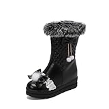 Accent en fausse fourrure : Ces bottes mi-mollet présentent une bordure en fausse fourrure douce au niveau de l'ouverture supérieure, ajoutant une touche chaleureuse et élégante tout en améliorant le confort autour du mollet pour un ajustement agréable.