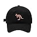 Mens Baseball Caps Embroidered Kangaroo Animal Adjustable Dad Hat Washed Cotton (Black,7 1/2)