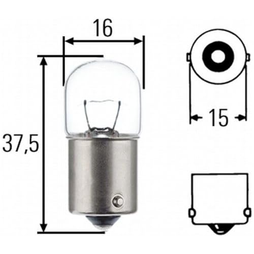 HELLA 8GA 002 071-353 Glühlampe - R5W - Long Life up to 3x longer lifetime - 12V - 5W - Sockelausführung: BA15s - Blister - Menge: 2