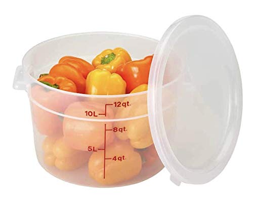 Cambro Commercial Grade Food Storage Containers and Seal Covers, 12 Quarts x 2, 2 Storage Containers with 2 Lids Included (4 Items in Total)