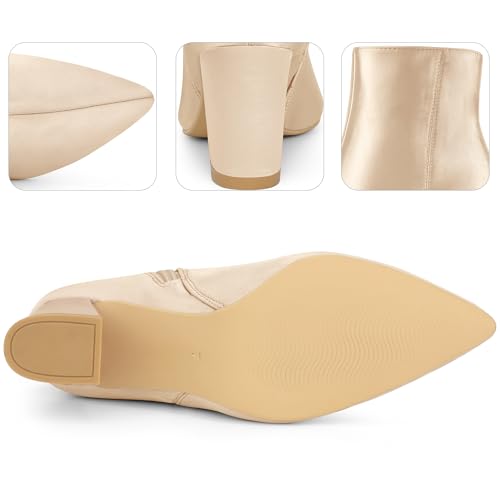 Perphy Pointed Toe Chunky Heel Satin Ankle Boots for Women4