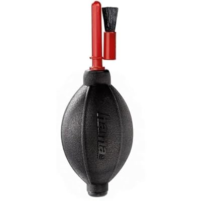 Hama | Soplador de aire con cepillo para limpieza de cámara y objetivos (pera de aire fotografía para eliminar polvo sin contacto con sistema de válvula y diseño ecológico) Rojo/Negro | Ya disponible en tu tienda friki favorita! En mundofriki.es!