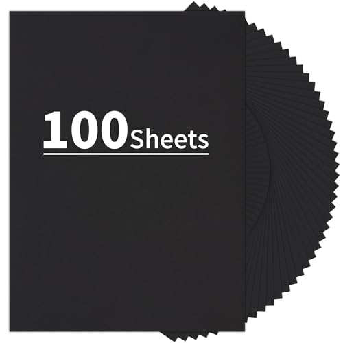 100 Sheets Black Cardstock - 8.5 X 11 Inches Art Crafts Construction Paper, 92lb/250gsm Heavy Weight Thick Card Stock Paper for Printer, DIY Cards Making, Invitations, Scrapbooking UAP24BK100