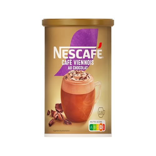 NESCAFÉ® Cappuccino Viennois Saveur Chocolat - Café Soluble Instantané - Mousse Onctueuse- Boîte De 306 g