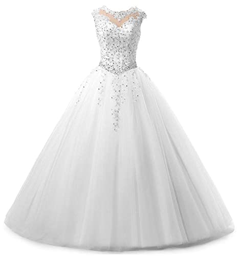 MllesReve Tulle Princess Quinceanera Dresses Lace Applique Beaded Keyhole Back Cap Sleeve Ball Gown Prom Dress