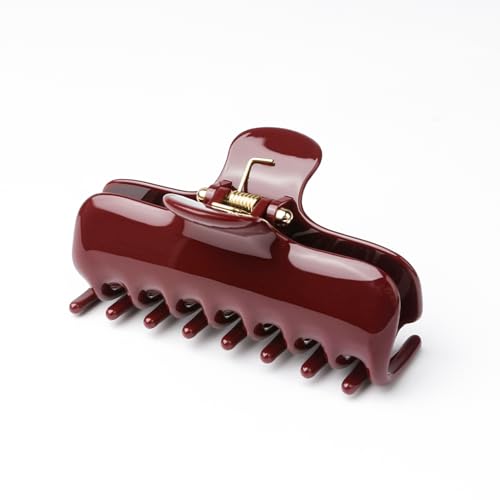 Pinza para cabello mediana rojo vino de fuerte agarre miniatura 1