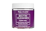 Windmill Health Products Rejuvicare Biotin Gummies- 10,000mcg, 30 servings, One Color, Berry, 60 Count