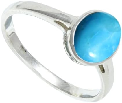 SILVERNROCK Turquoise Lab Grown Gemstone Silver plated Meditation Ring Handmade 